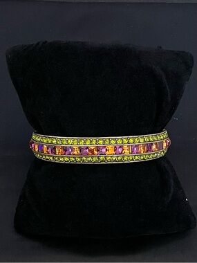 Heidi Daus Multicolor Crystal Bracelet - Lime, Pink & Orange Accents
